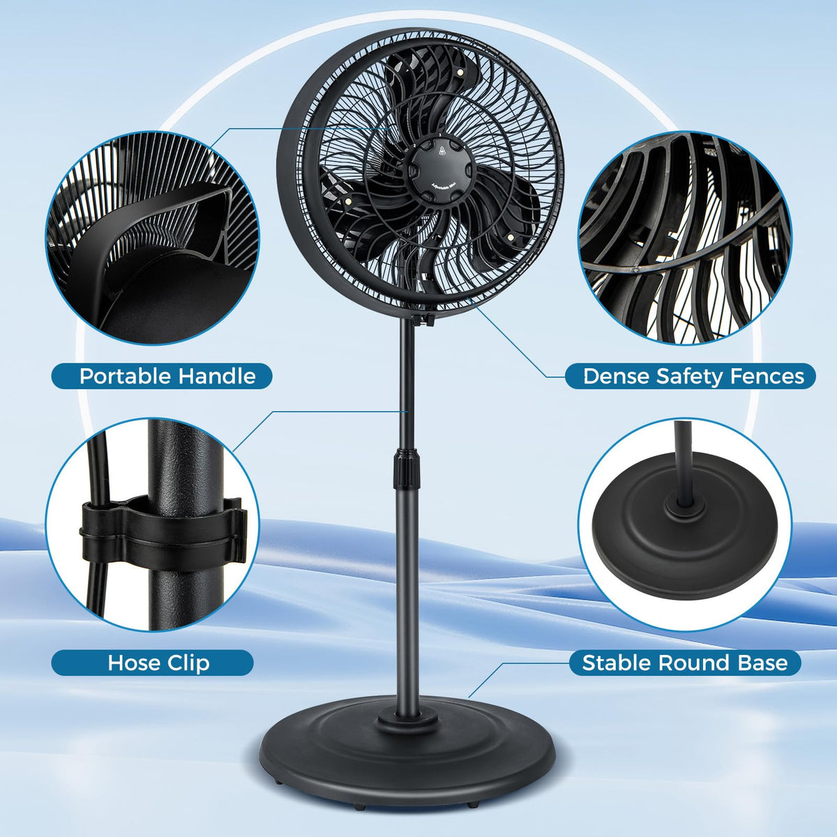 16 Inch Oscillating Pedestal Fan B7697