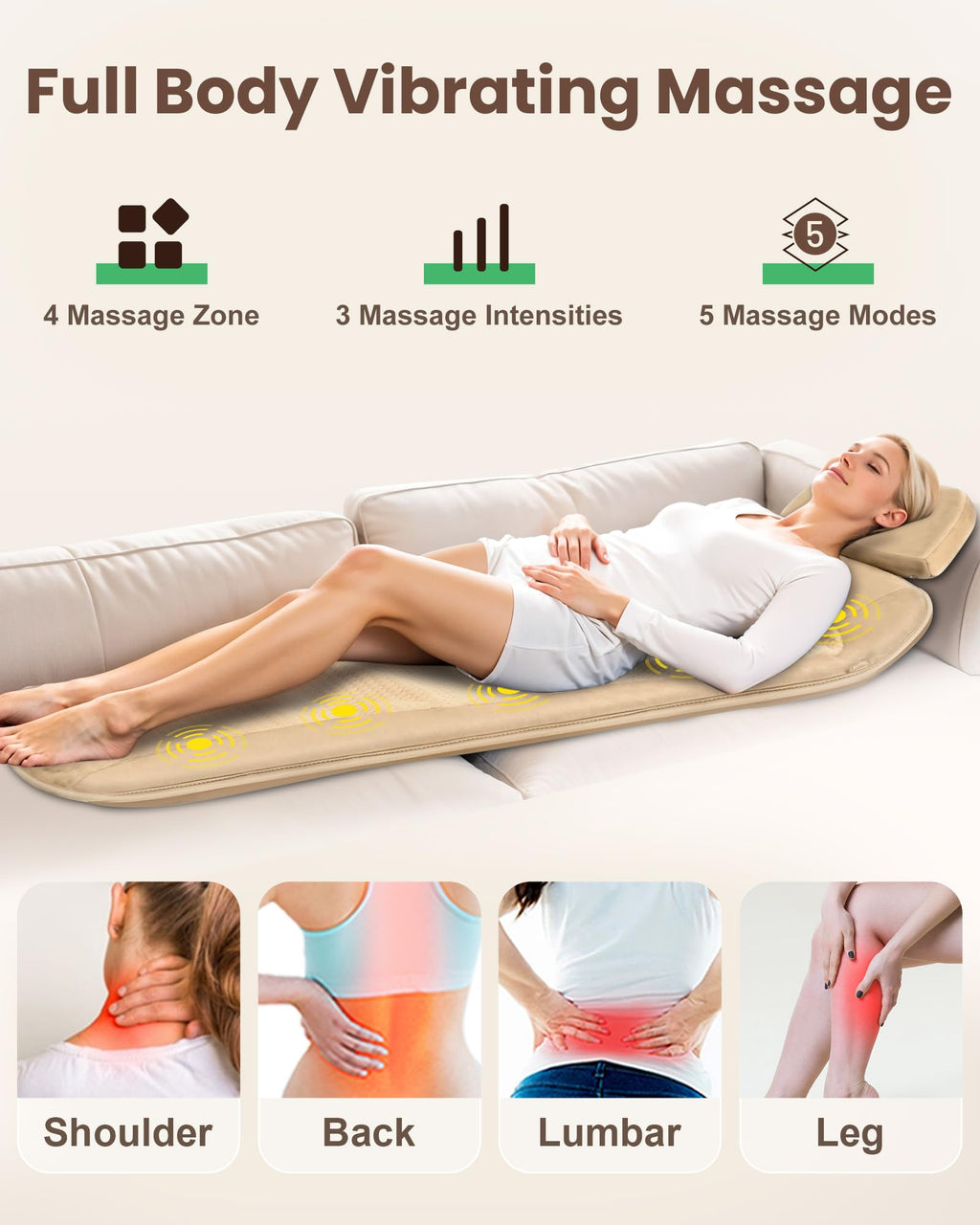 Foldable Full Body Massage Mat with Heat and Vibration M949