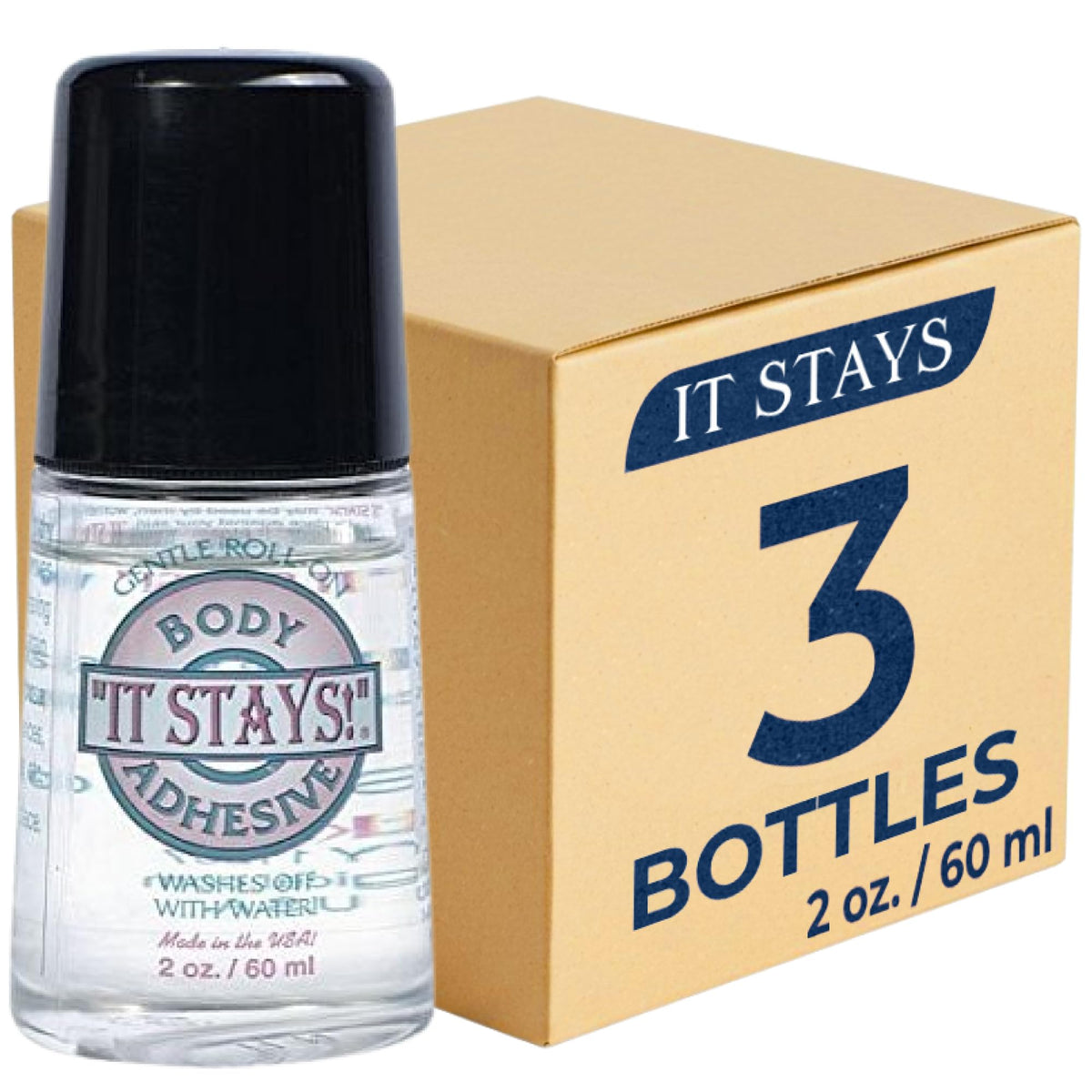 Roll-On Body Fixative Glue 2 oz 3 Bottle Value Pack P971