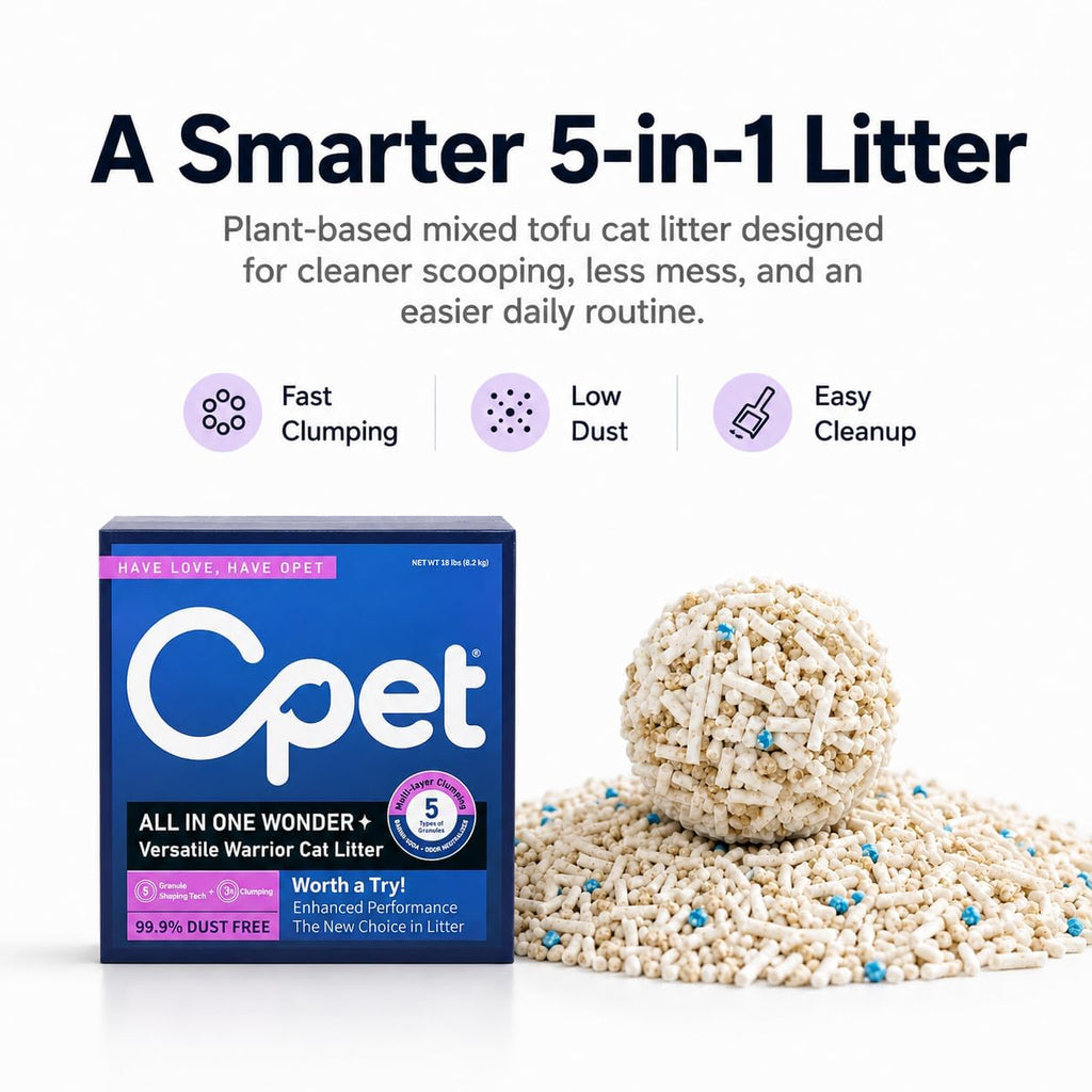 Tofu & Bentonite Mixed Cat Litter 18LB Lavender Scented Clumping E4051