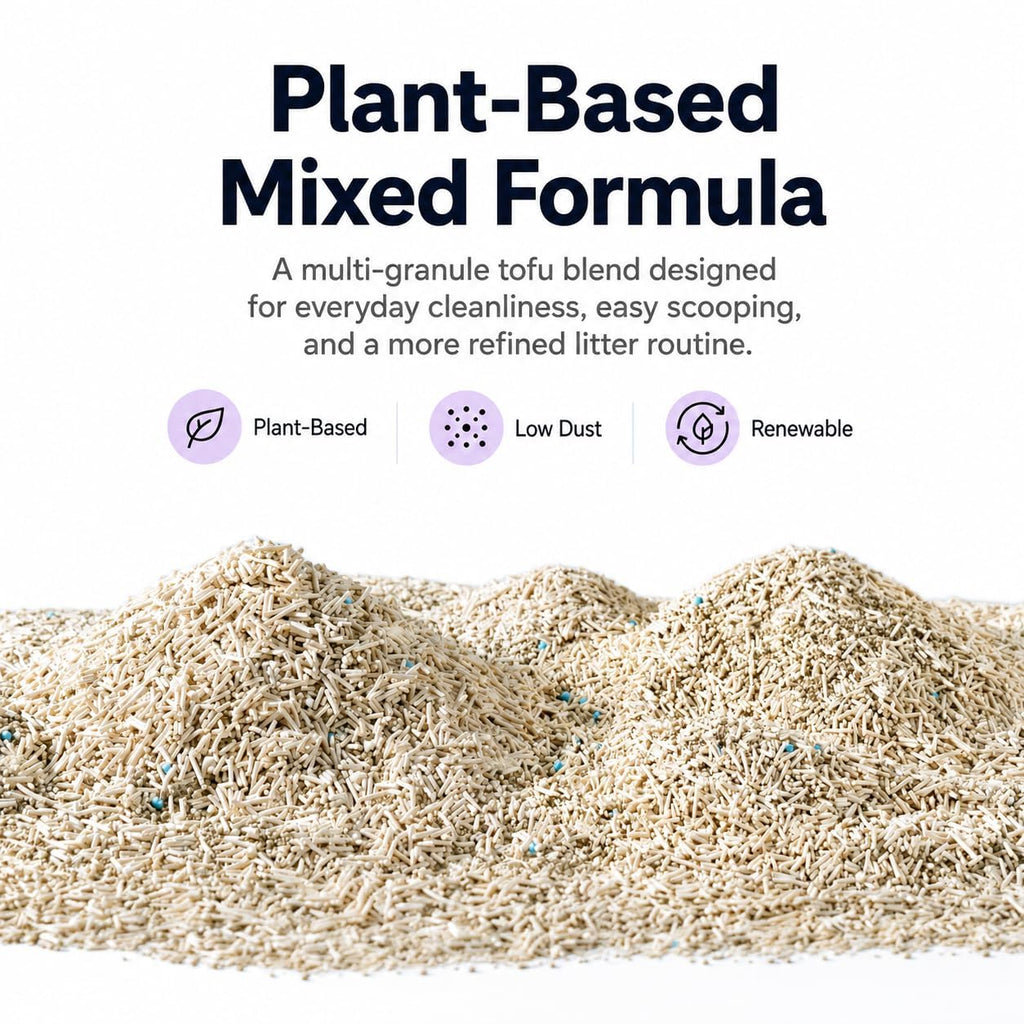Tofu & Bentonite Mixed Cat Litter 18LB Lavender Scented Clumping E4051