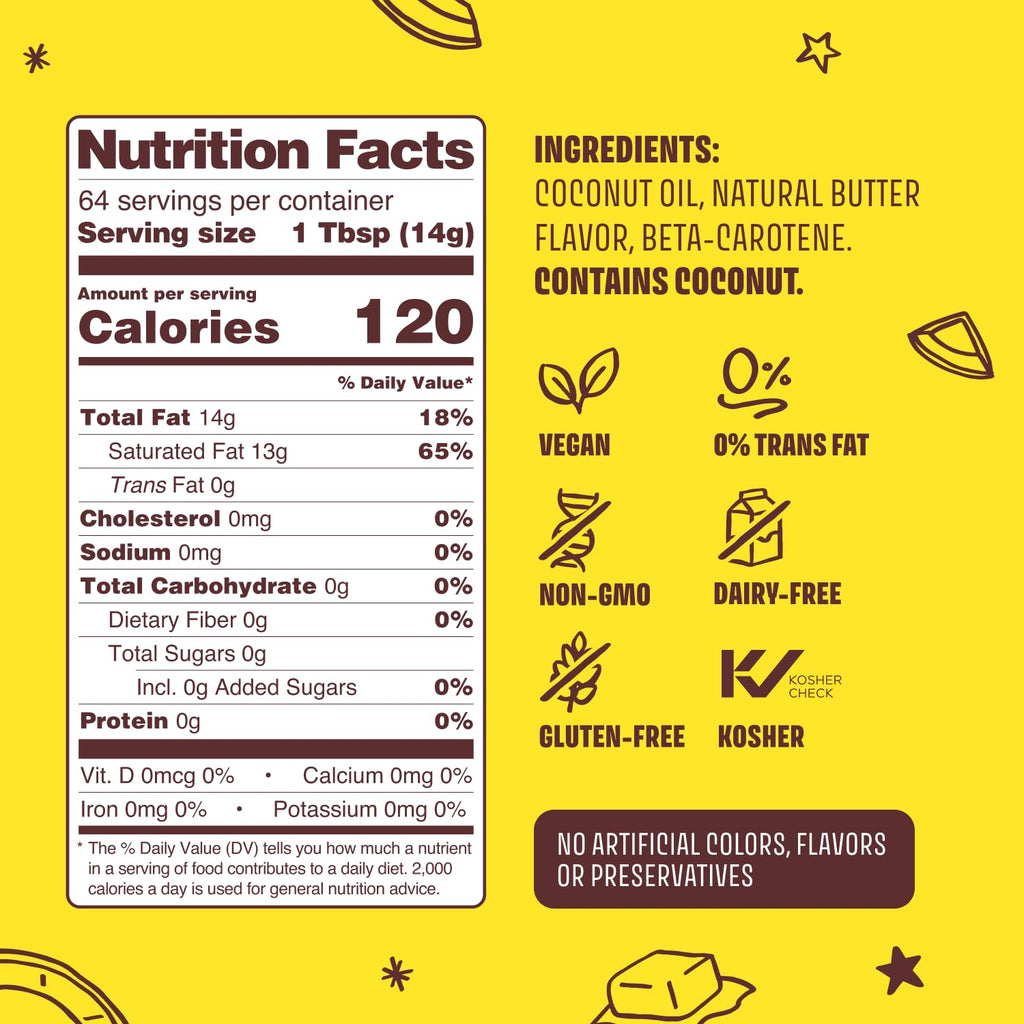 Natural Butter Flavored Coconut Oil 32 oz O917198