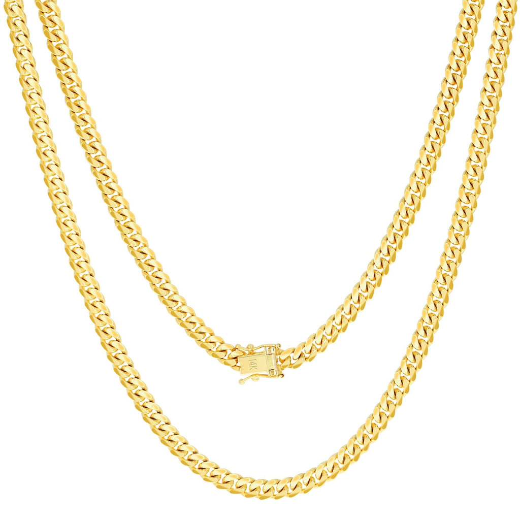 14k Yellow Gold Cuban Link Chain Necklace K676