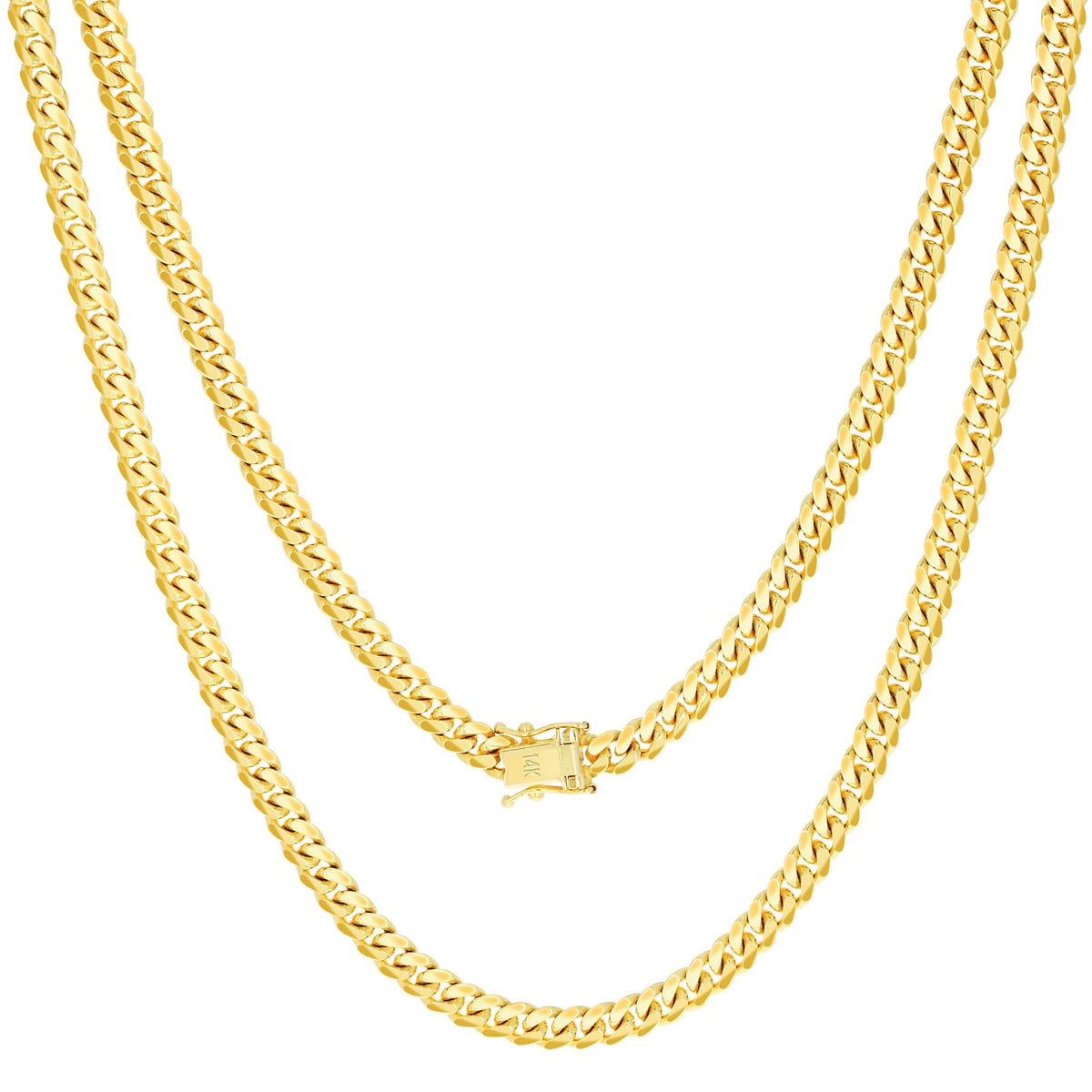 14k Yellow Gold Cuban Link Chain Necklace K676