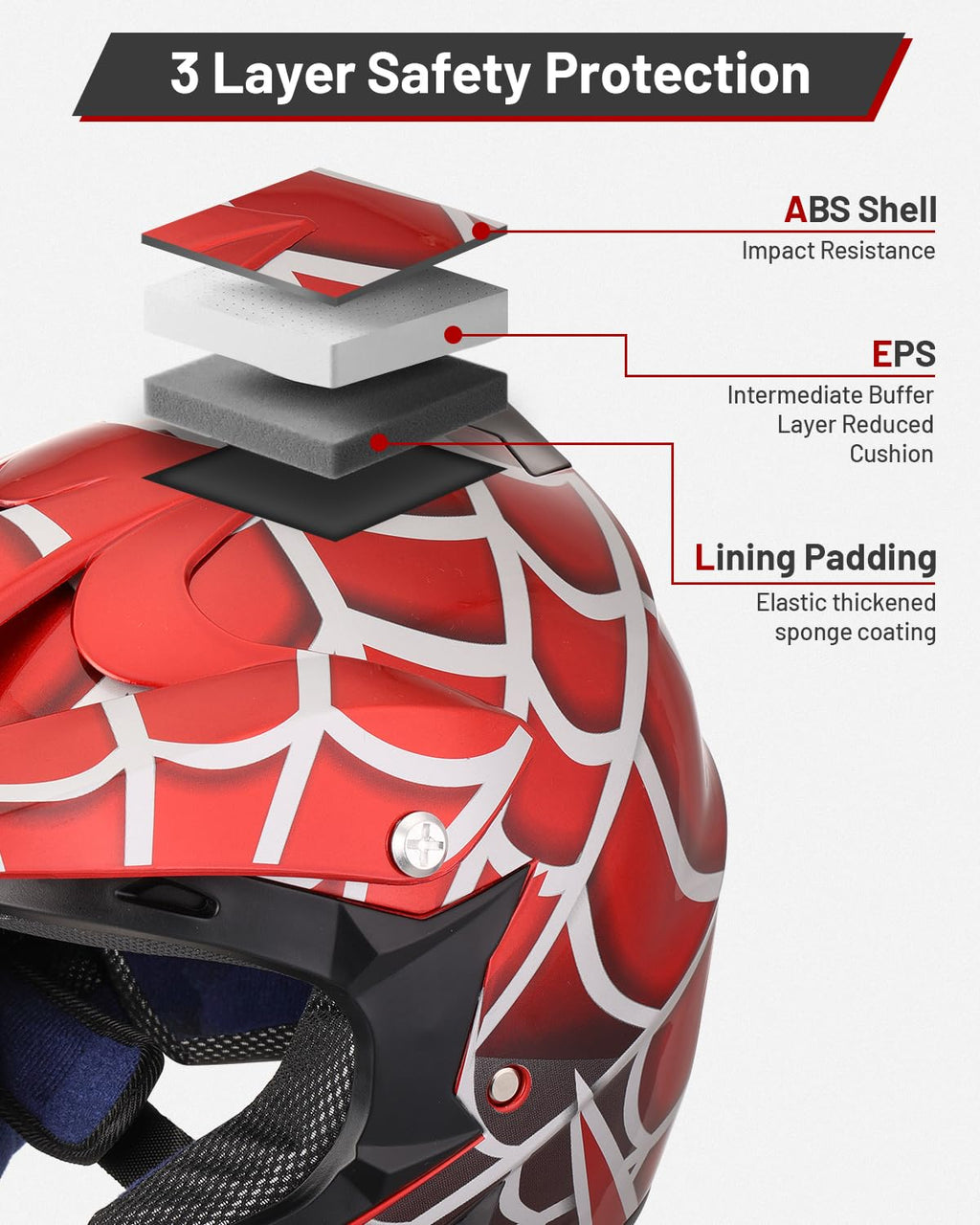 Youth DOT Approved Full Face Motocross Helmet X93844