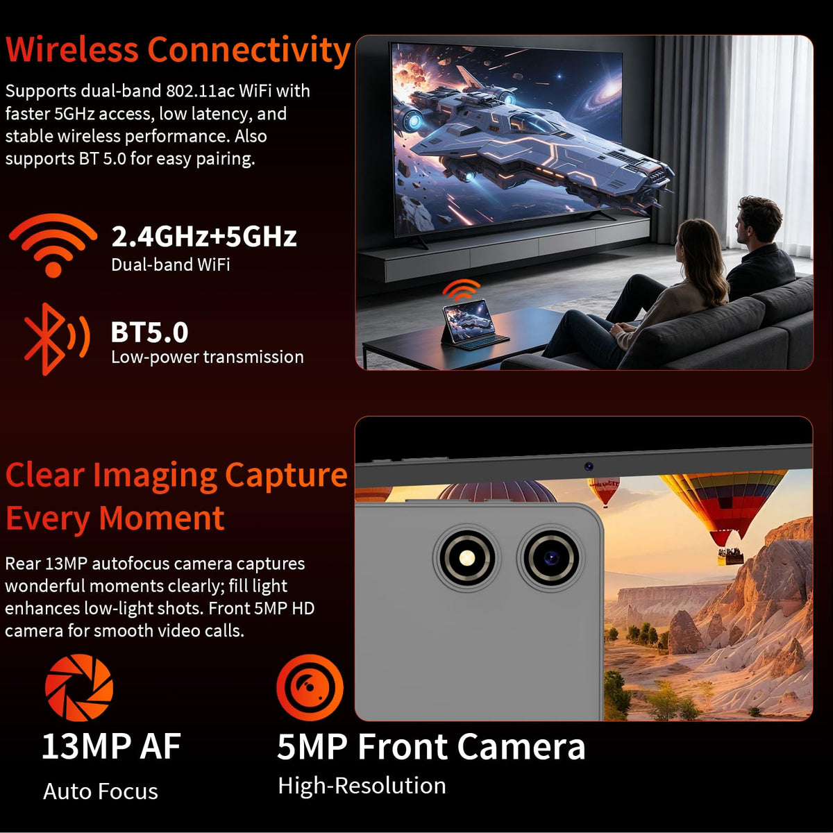 Black Android 16 Tablet with Keyboard G192363