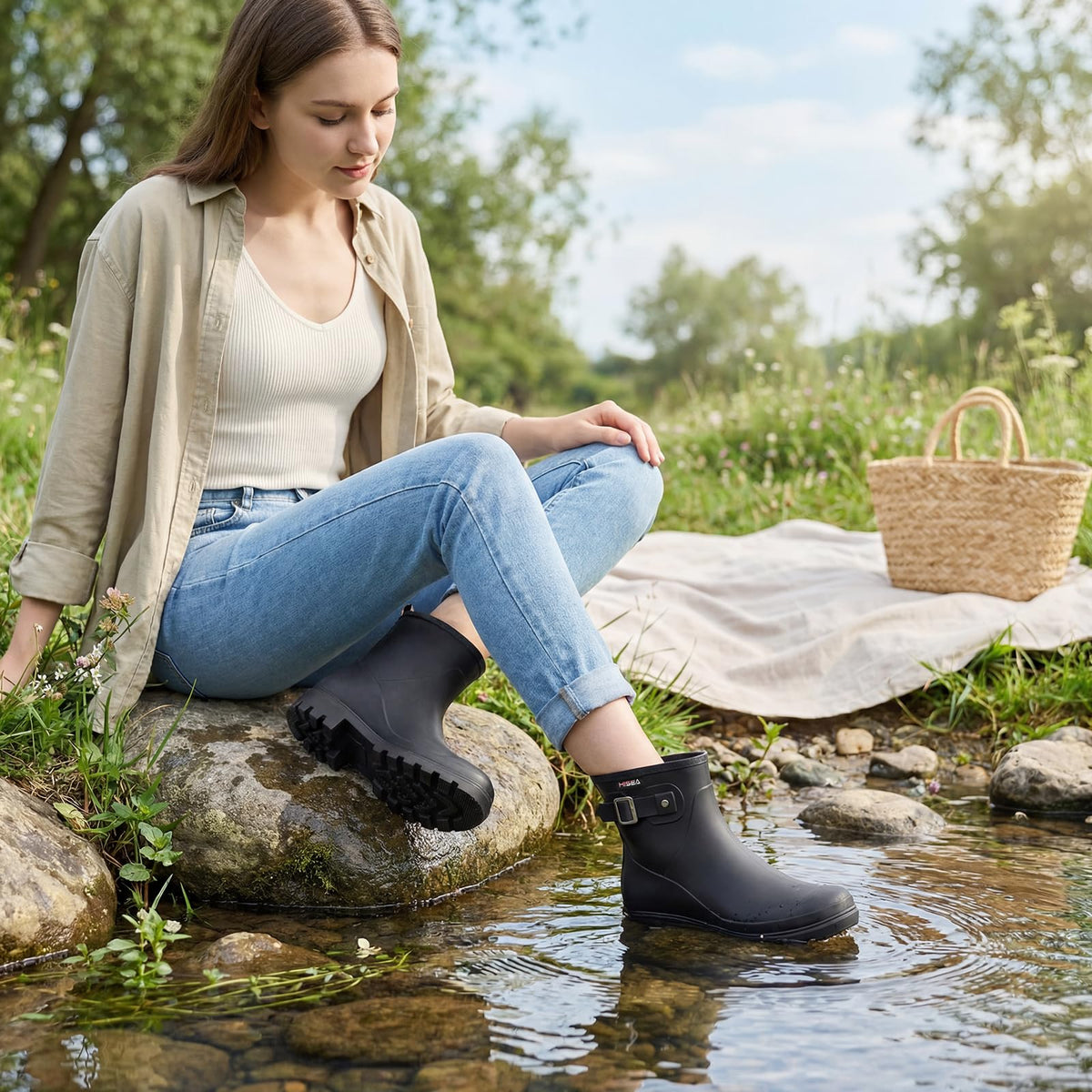 Waterproof Short Ankle Rubber Rain Boots N4567