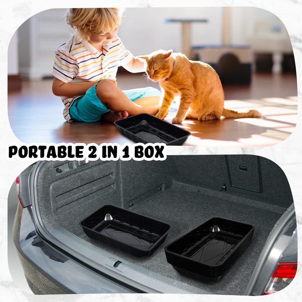 60 Pack Disposable Litter Boxes for Cats, Black K466063
