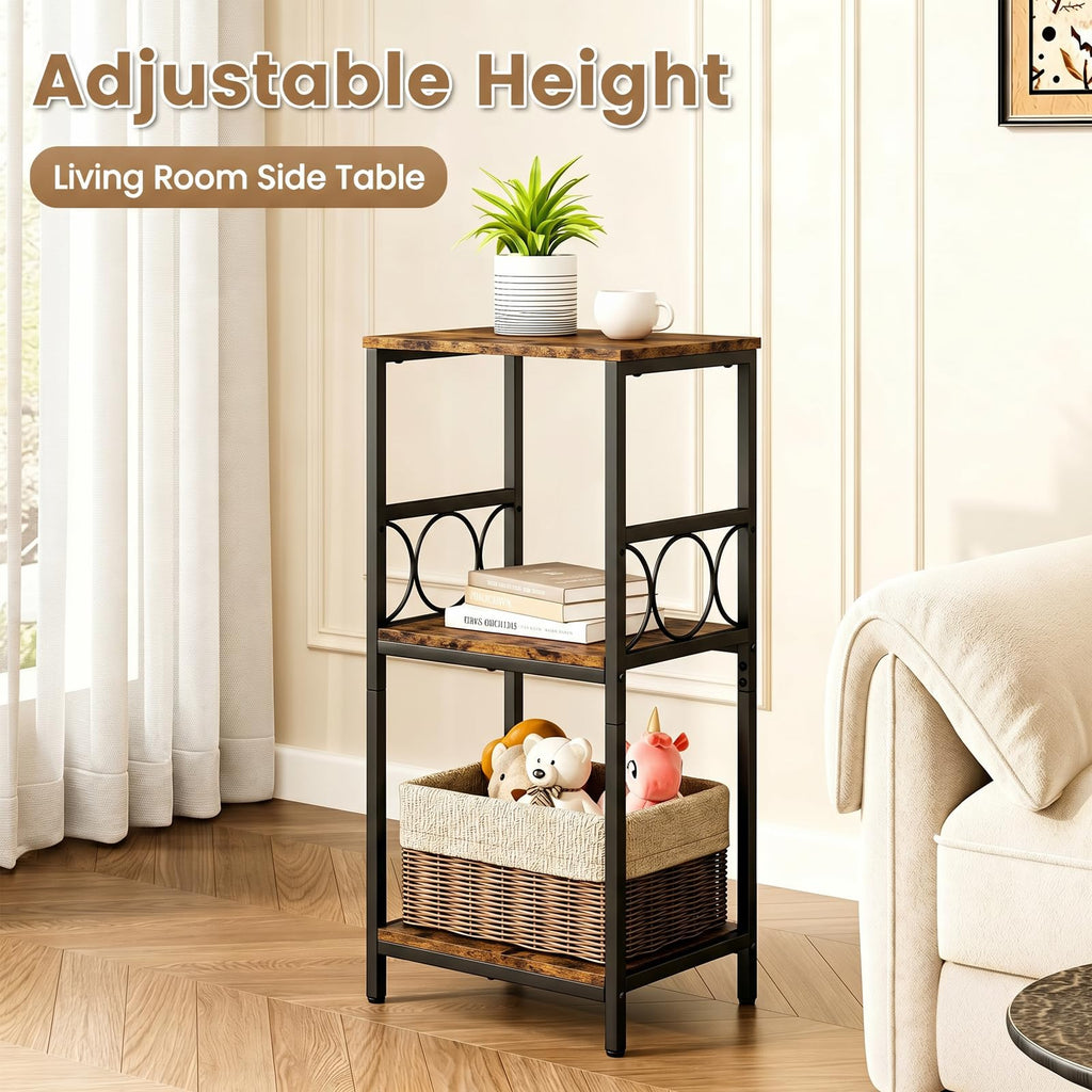3-Tier Side Table with Adjustable Shelf C1222