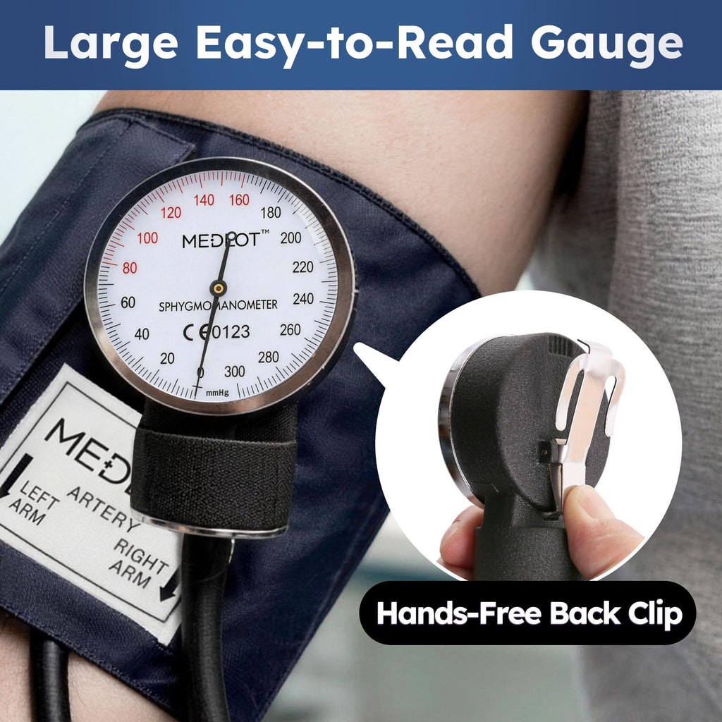 Blood Pressure Cuff and Stethoscope Kit with D-Ring, Standard Adult Size, Navy A633871