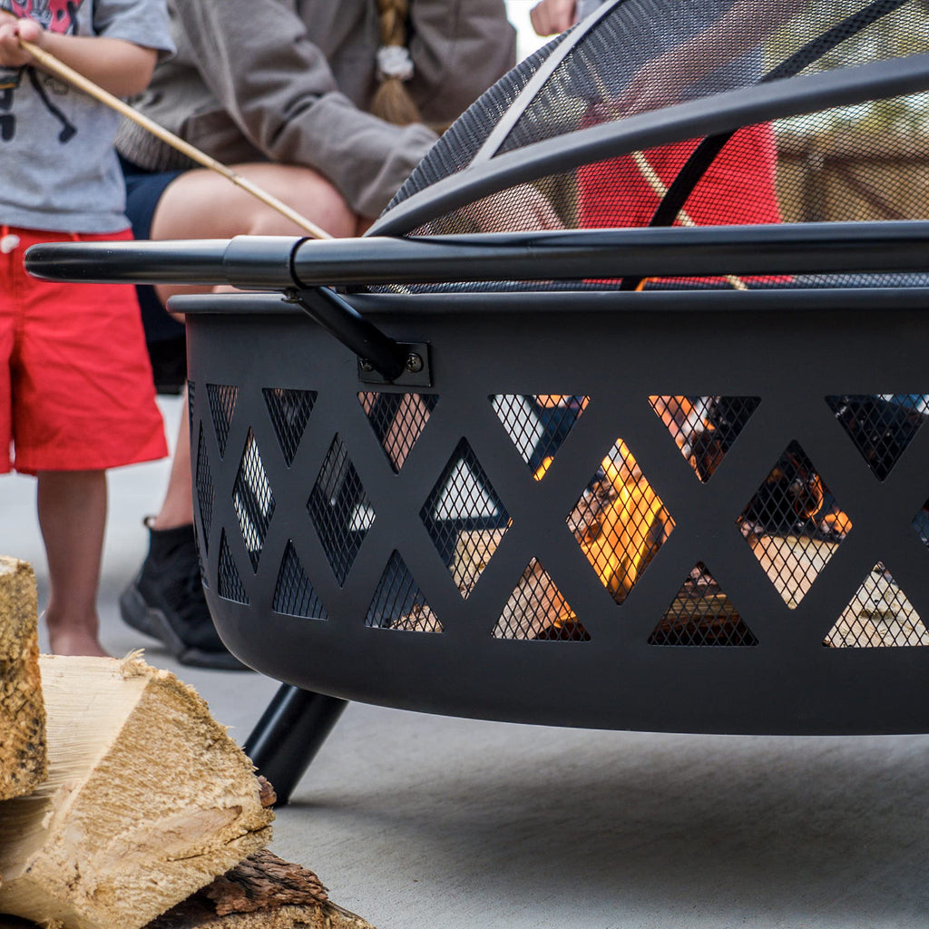 42” Wood Burning Patio Fire Pit with Spark Screen X370602