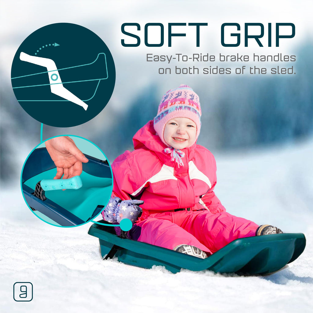 Kids' Plastic Toboggan Sleds with Tow Strap T250