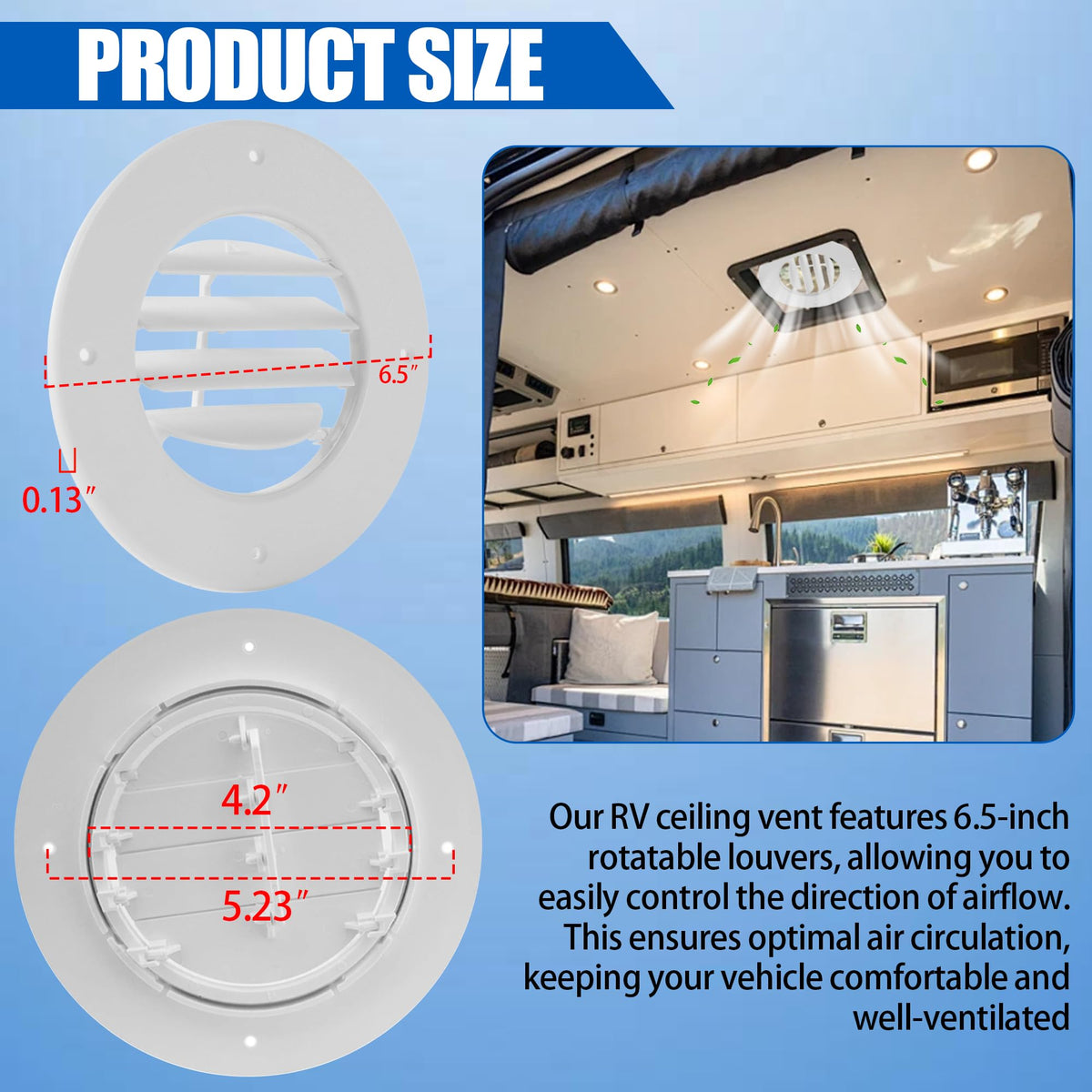 6.5" White RV Ceiling Vent Covers 5-Pack F32096