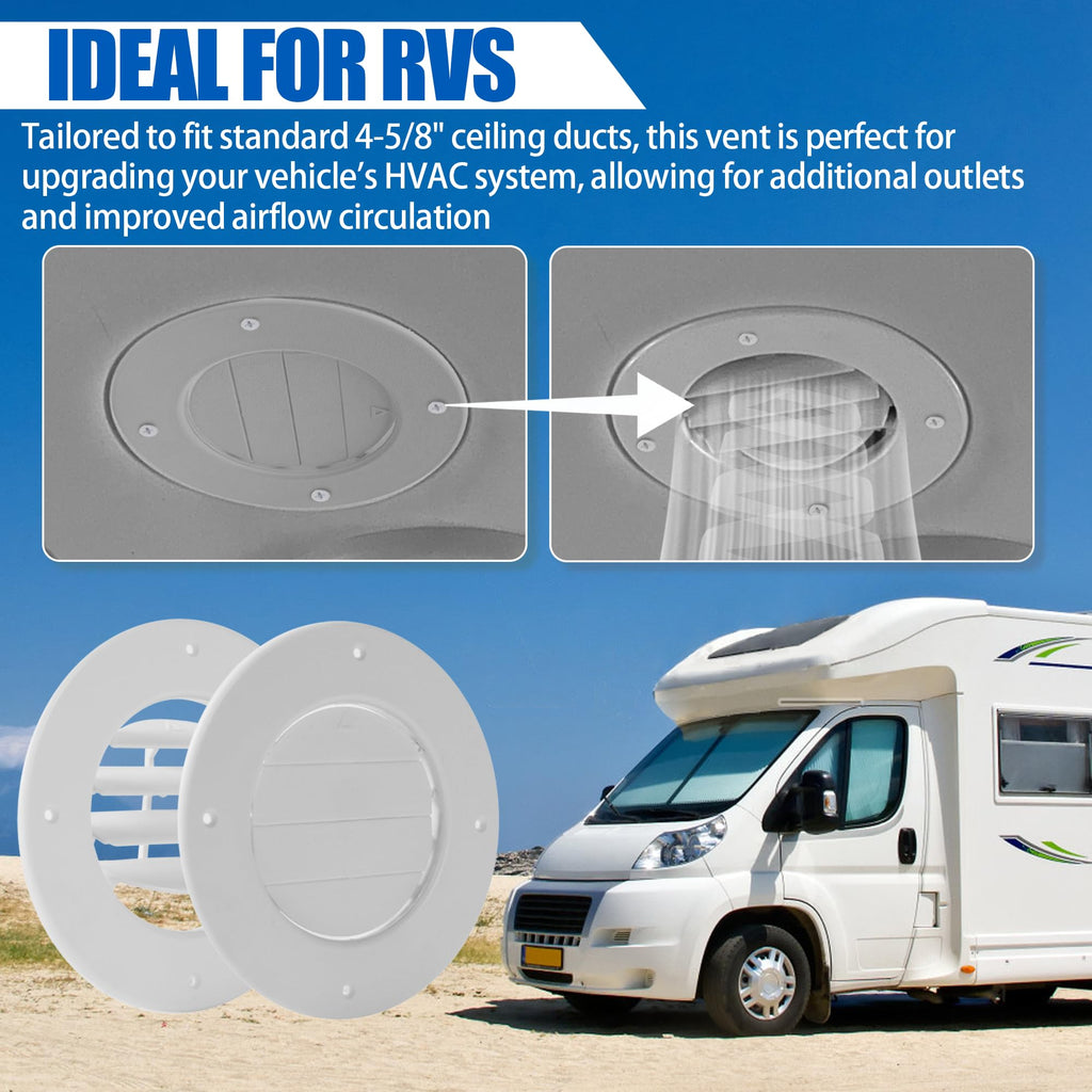 6.5" White RV Ceiling Vent Covers 5-Pack F32096