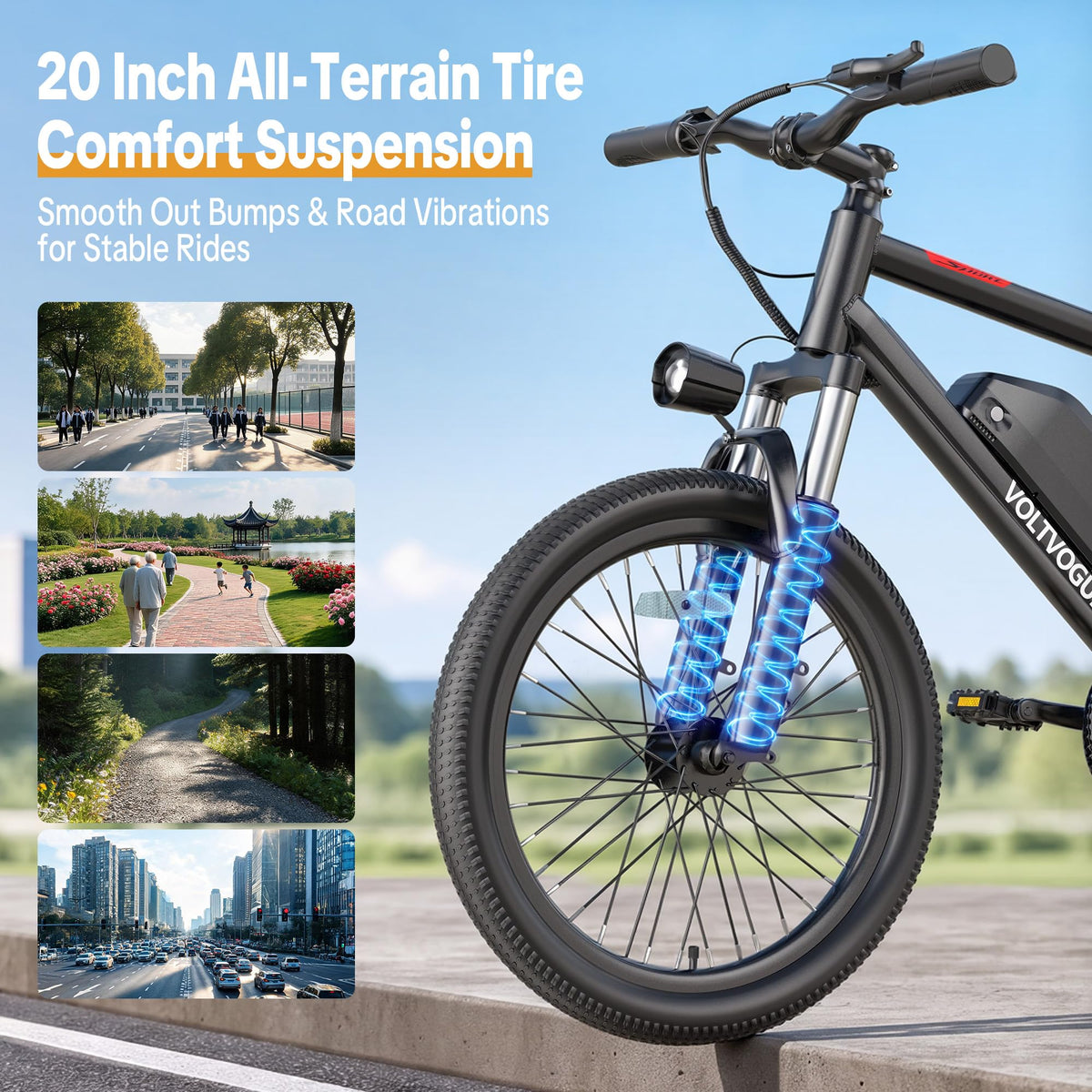 48V 1000W Peak Motor 22 mph 20Inch Fat Tires Electric E-Bike K157