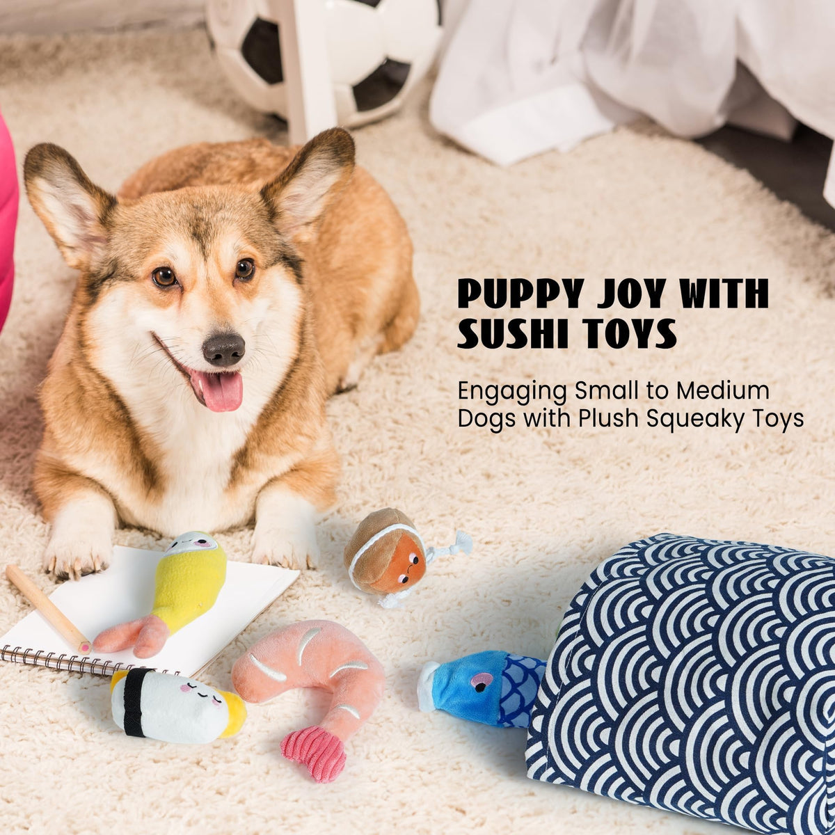 10 PC Squeaky Plush Dog Toys with Bag S67689