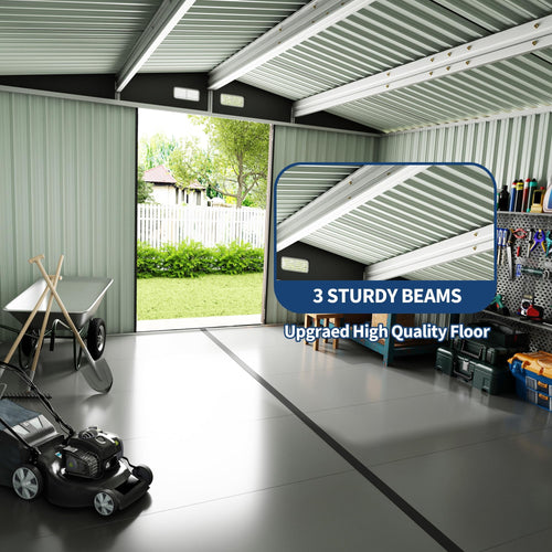 10X14 Ft Galvanized Steel Metal Storage Shed U704