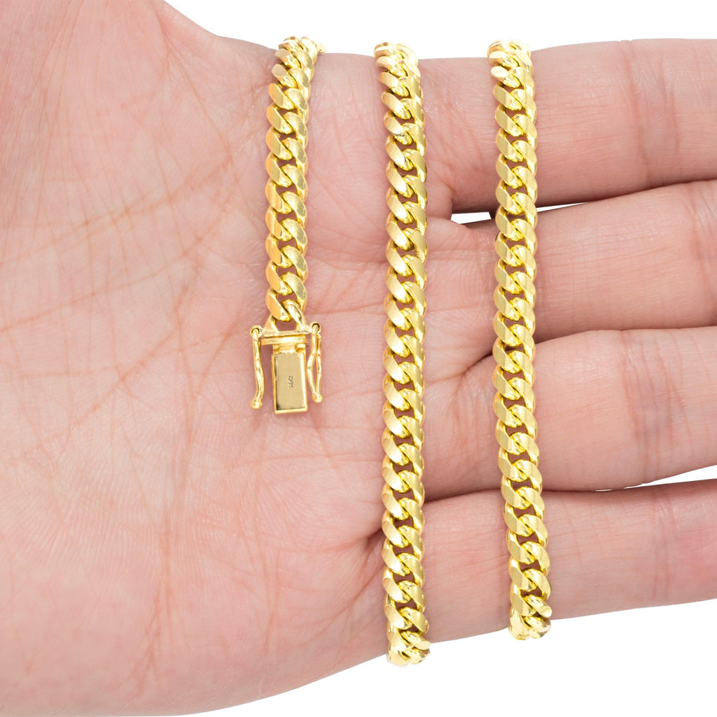 14k Yellow Gold Cuban Link Chain Necklace K676
