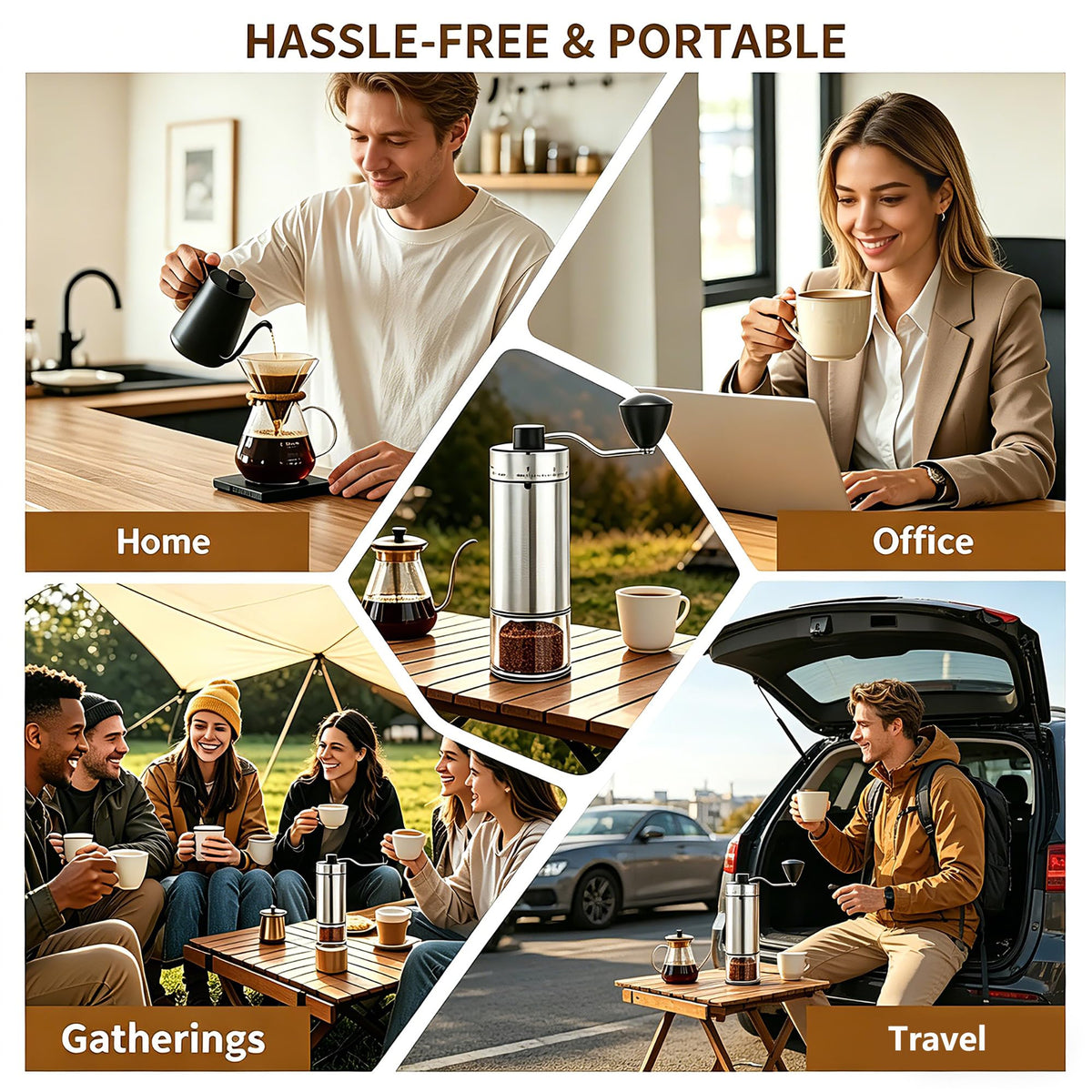 Manual Coffee Bean Grinder with Ceramic Conical Burr N958