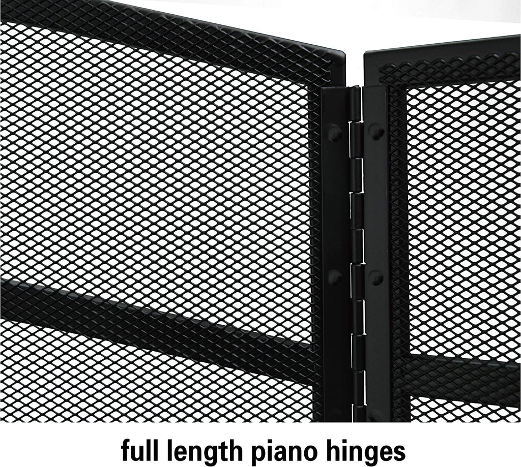 3 Panels Fireplace Screen with Arch Frame Black G510