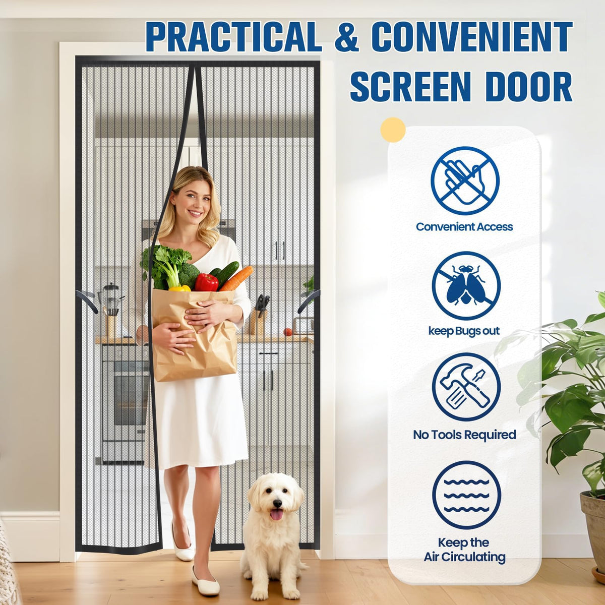 Magnetic Screen Door 38"×83" Z352