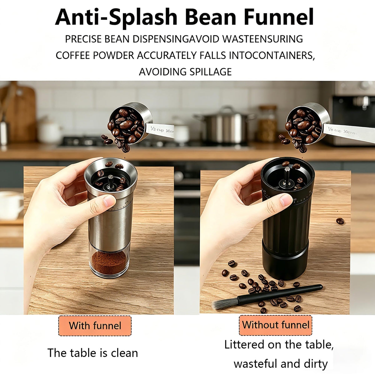 Manual Coffee Bean Grinder with Ceramic Conical Burr N958