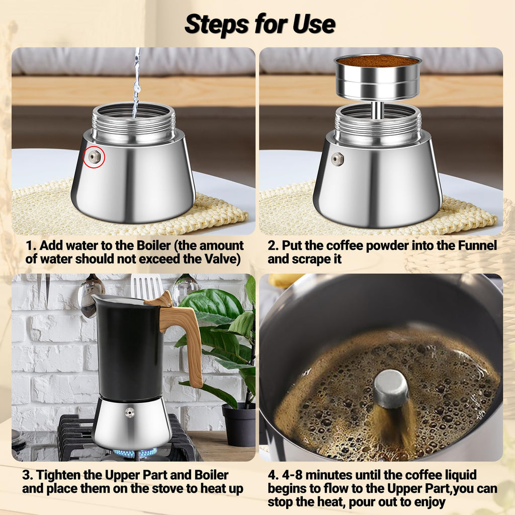 12 Cup 304 Stainless Steel Moka Pot V74984