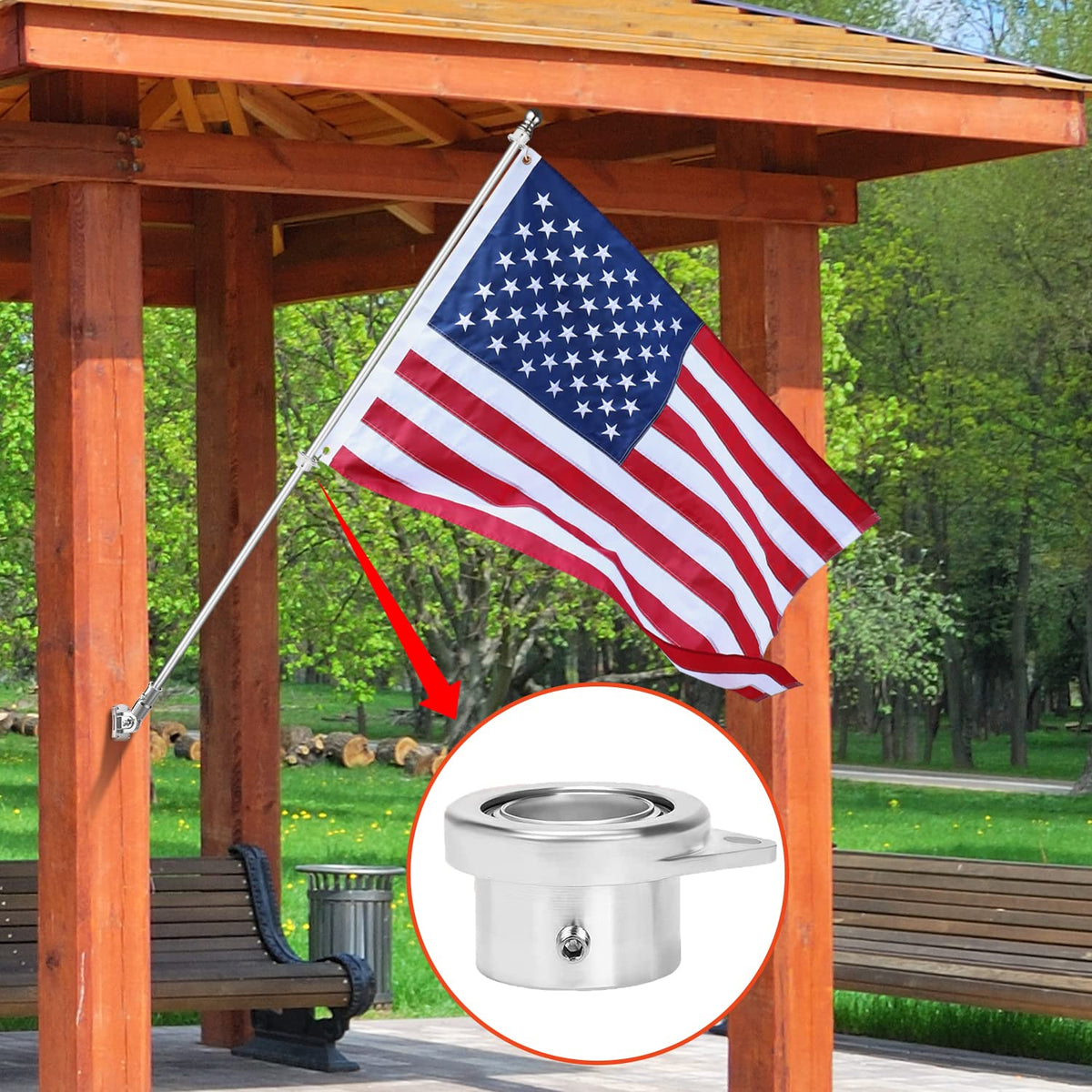 6 FT Stainless Steel Flag Pole D568090