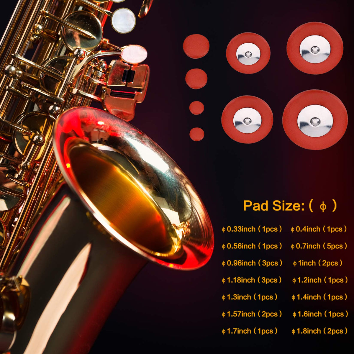 Alto Sax Repair Parts Screws and 25pcs Sax Pads Z40232