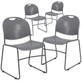 Gray 4 Pack Stack Chair with Black Frame X595