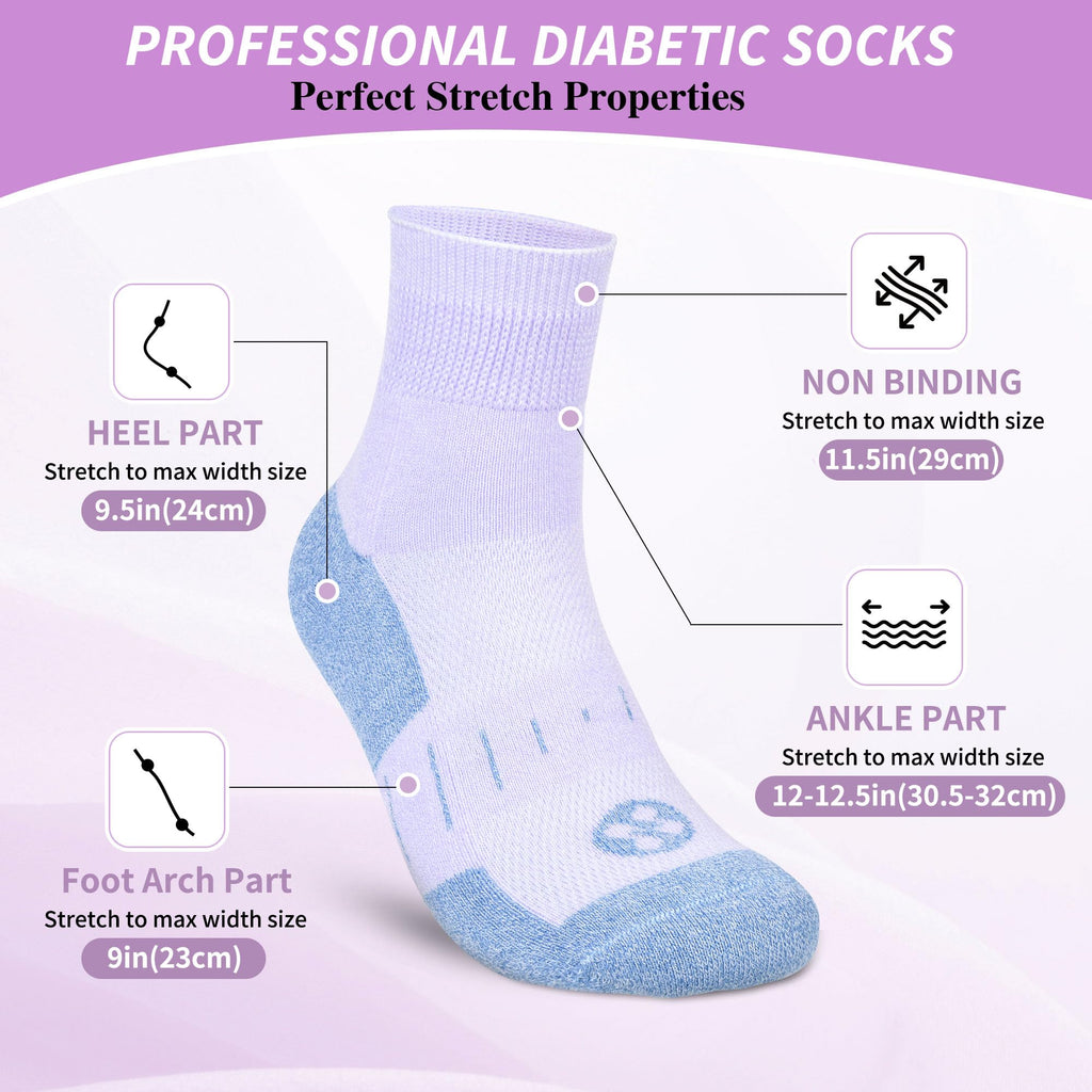 6 Pairs Wide Bamboo Viscose Non Binding Socks X6248