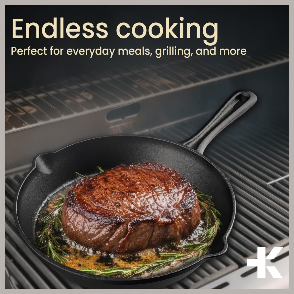 10" Pre Seasoned Cast Iron Skillet with Glass Lid Y8337