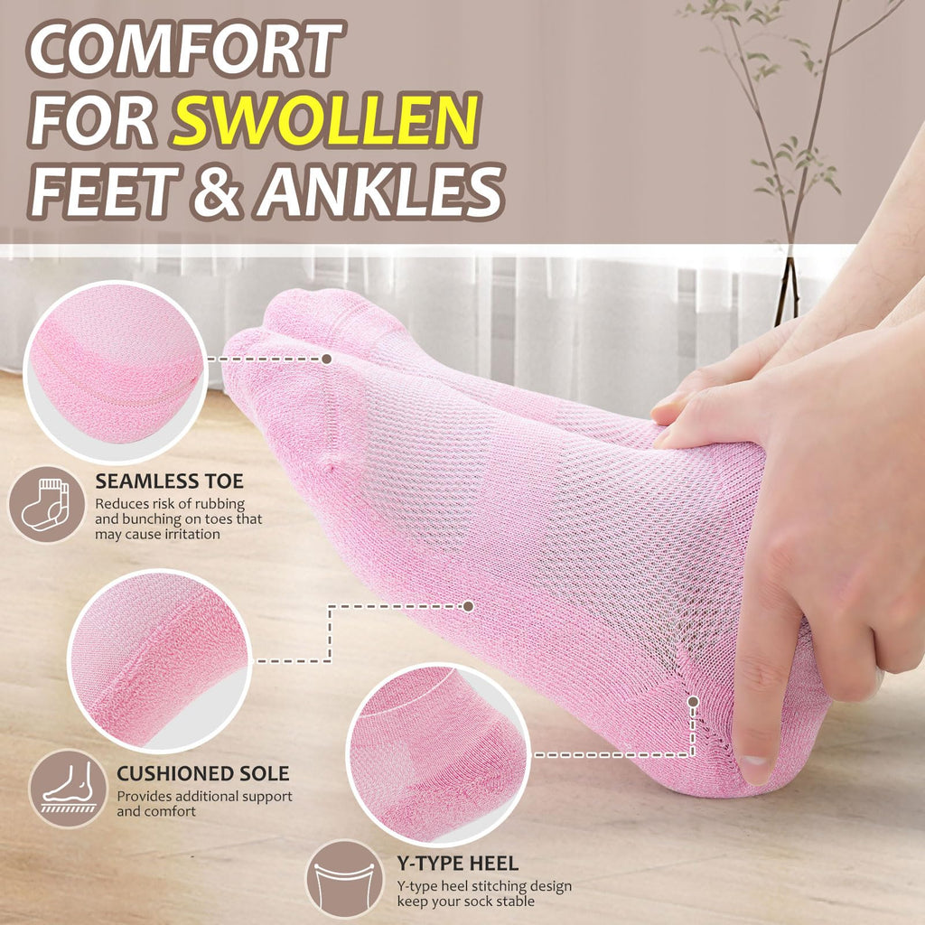 5 Pairs Non-Binding Low Cut Diabetic Socks Size 9-11 I2969