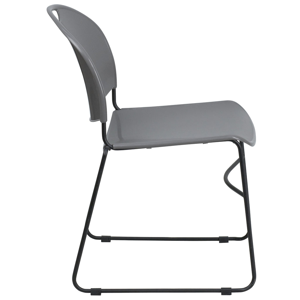 Gray 4 Pack Stack Chair with Black Frame X595