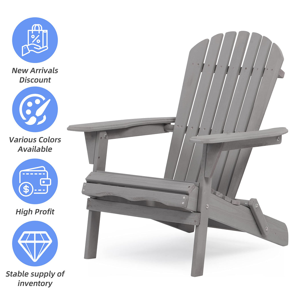 Wood Folding Adirondack Chair Set of 2 Solid Cedar J21664