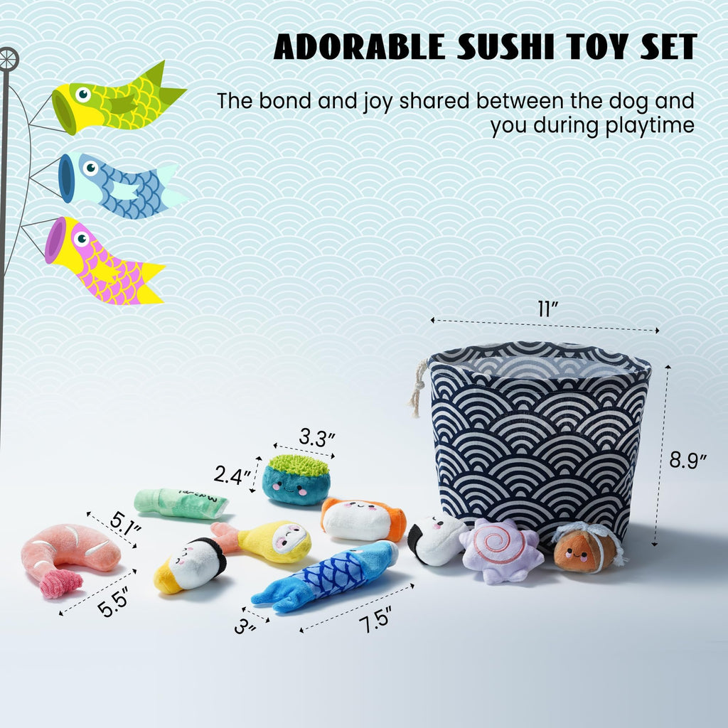 10 PC Squeaky Plush Dog Toys with Bag S67689