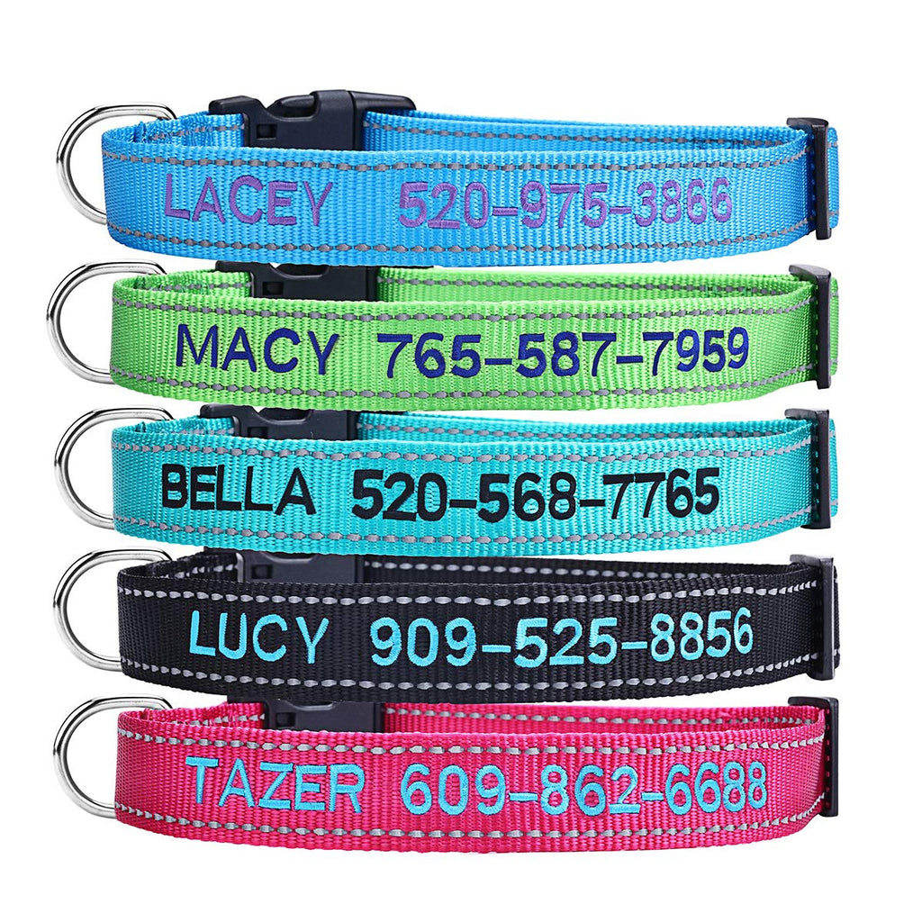 Personalized Dog Collar, 4 Adjustable Sizes Quick Release Buckle and D-Ring K2937