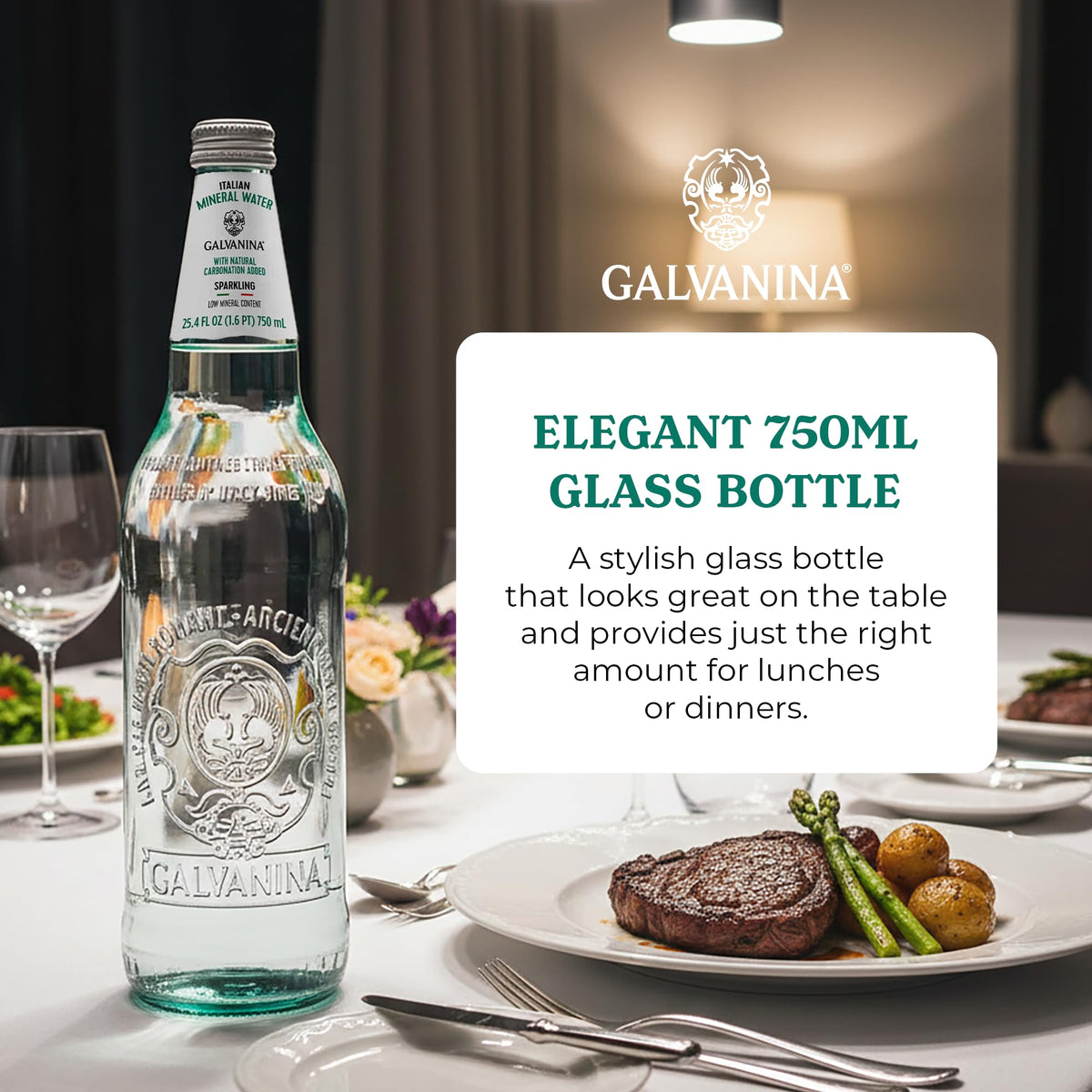 Sparkling Mineral Water 750 ml 12 Glass Bottles R3496