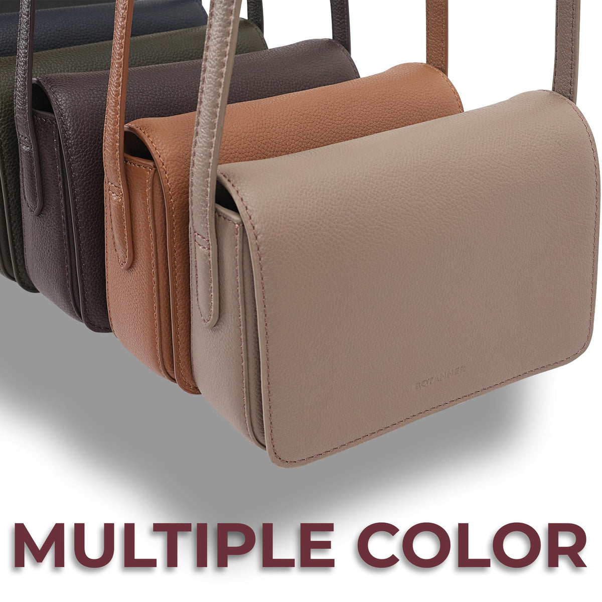 Genuine Leather Crossbody Shoulder Bag with Adjustable Strap Y450555