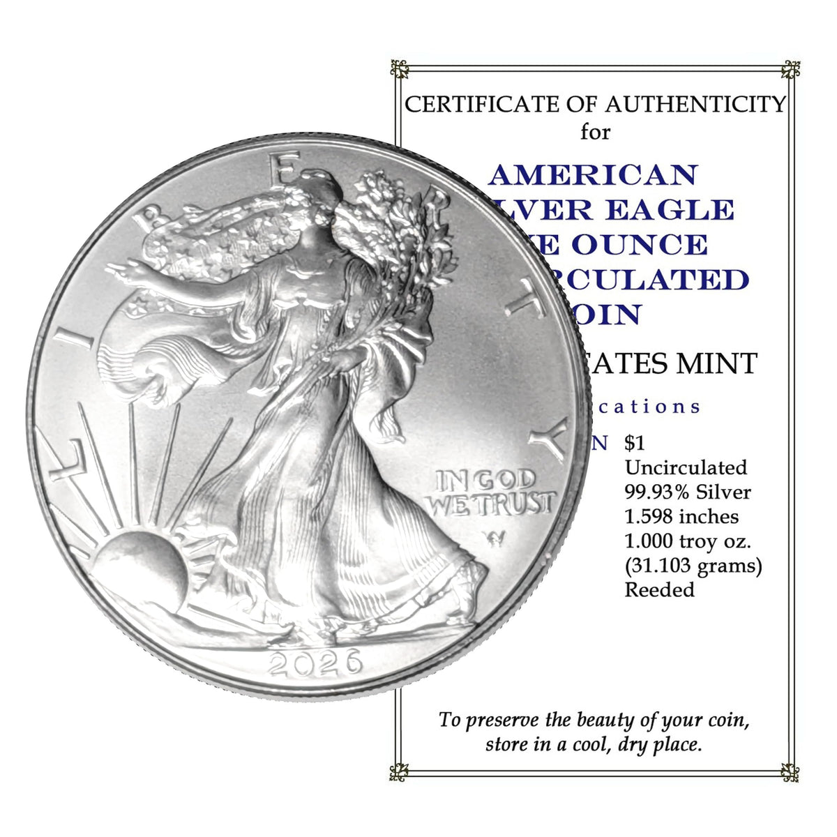 1 oz Brilliant Uncirculated Silver Eagle K523239