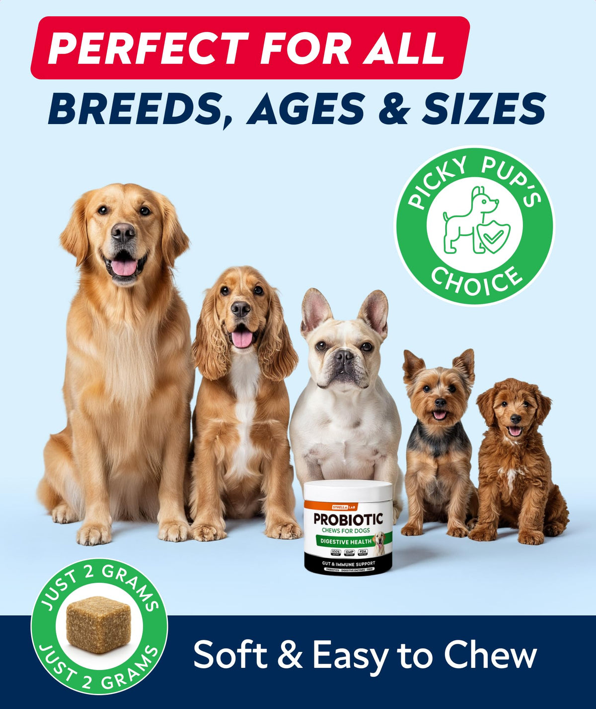 Dog Probiotics with Enzymes and Fiber R17190