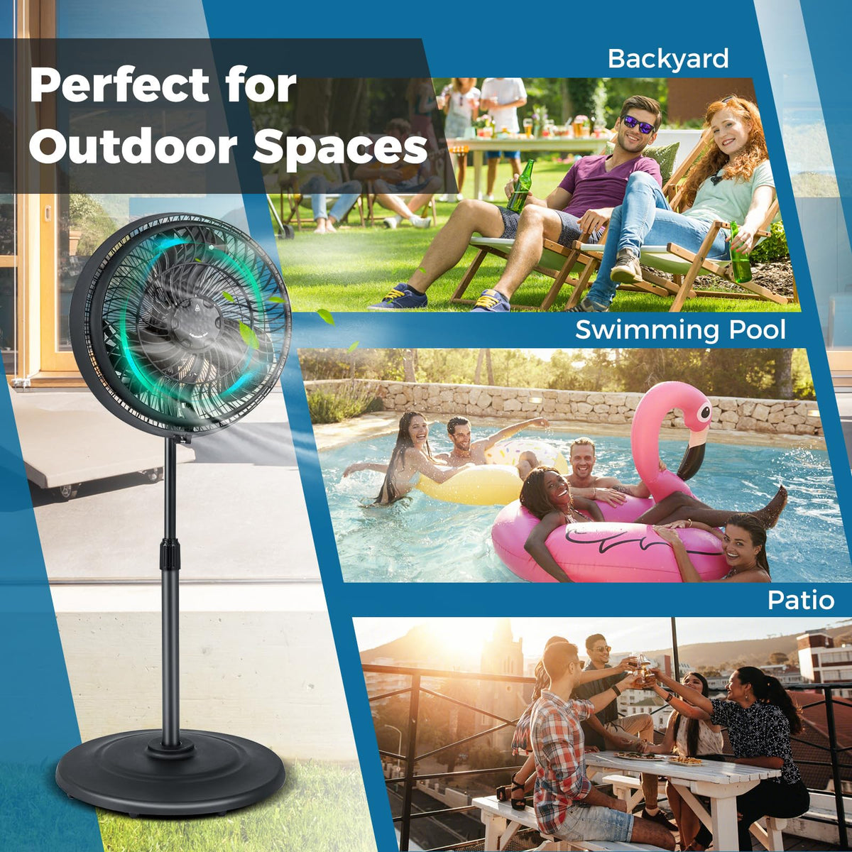 16 Inch Oscillating Pedestal Fan B7697
