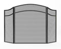 3 Panels Fireplace Screen with Arch Frame Black G510