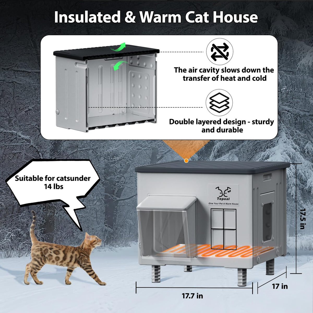 Heated Waterproof Insulated Cat House I865939