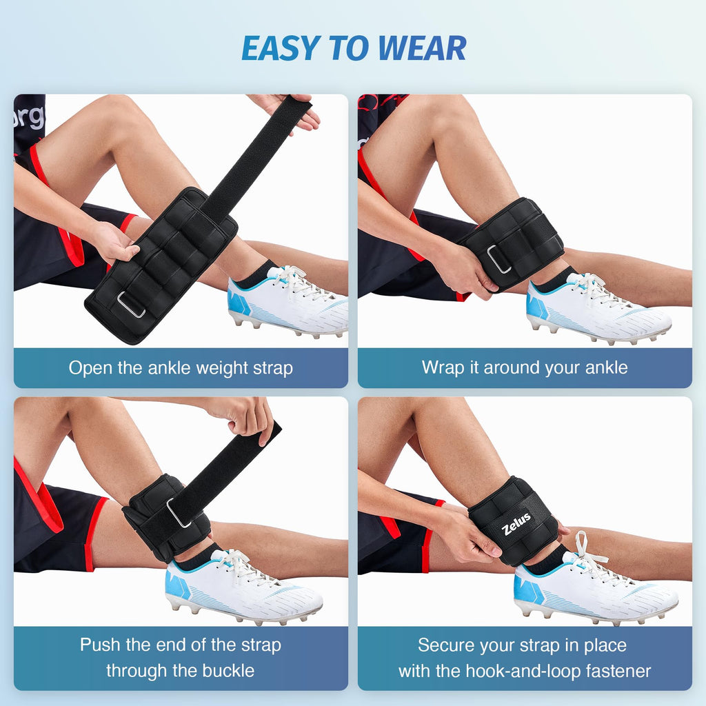 Adjustable Ankle Weights Set with Removable Sandbags H1705