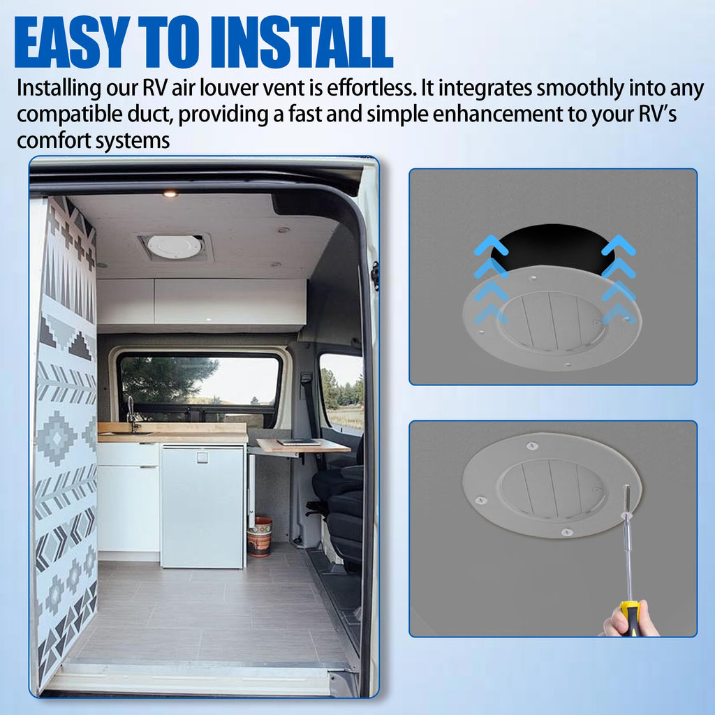 6.5" White RV Ceiling Vent Covers 5-Pack F32096