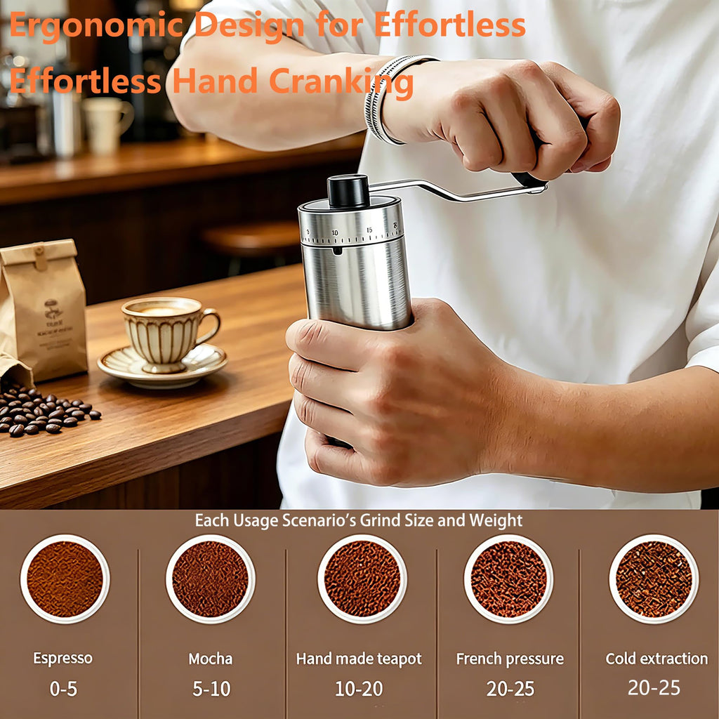 Manual Coffee Bean Grinder with Ceramic Conical Burr N958
