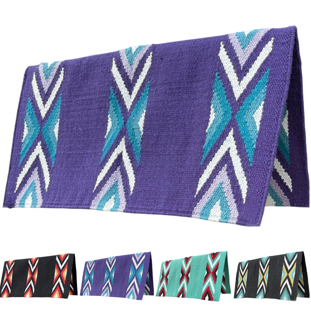 New Zealand Wool Handwoven Horse Saddle Blanket 36x34 Inches W485737