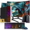 Gaming Desktop PC with 24 Inch Curved Monitor A126