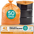 42-Gallon Heavy Duty Orange Contractor Bags 50-Count C858